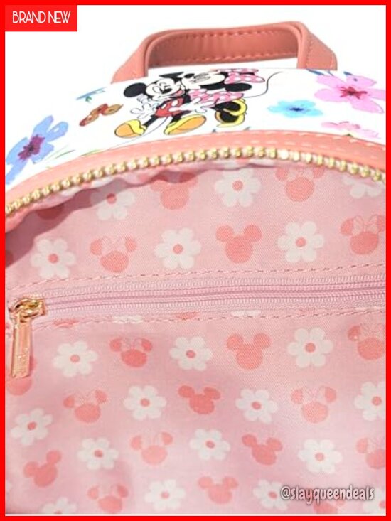 Loungefly Disney Mickey Mouse Mini Backpack Floral Print Faux Leather main image 6